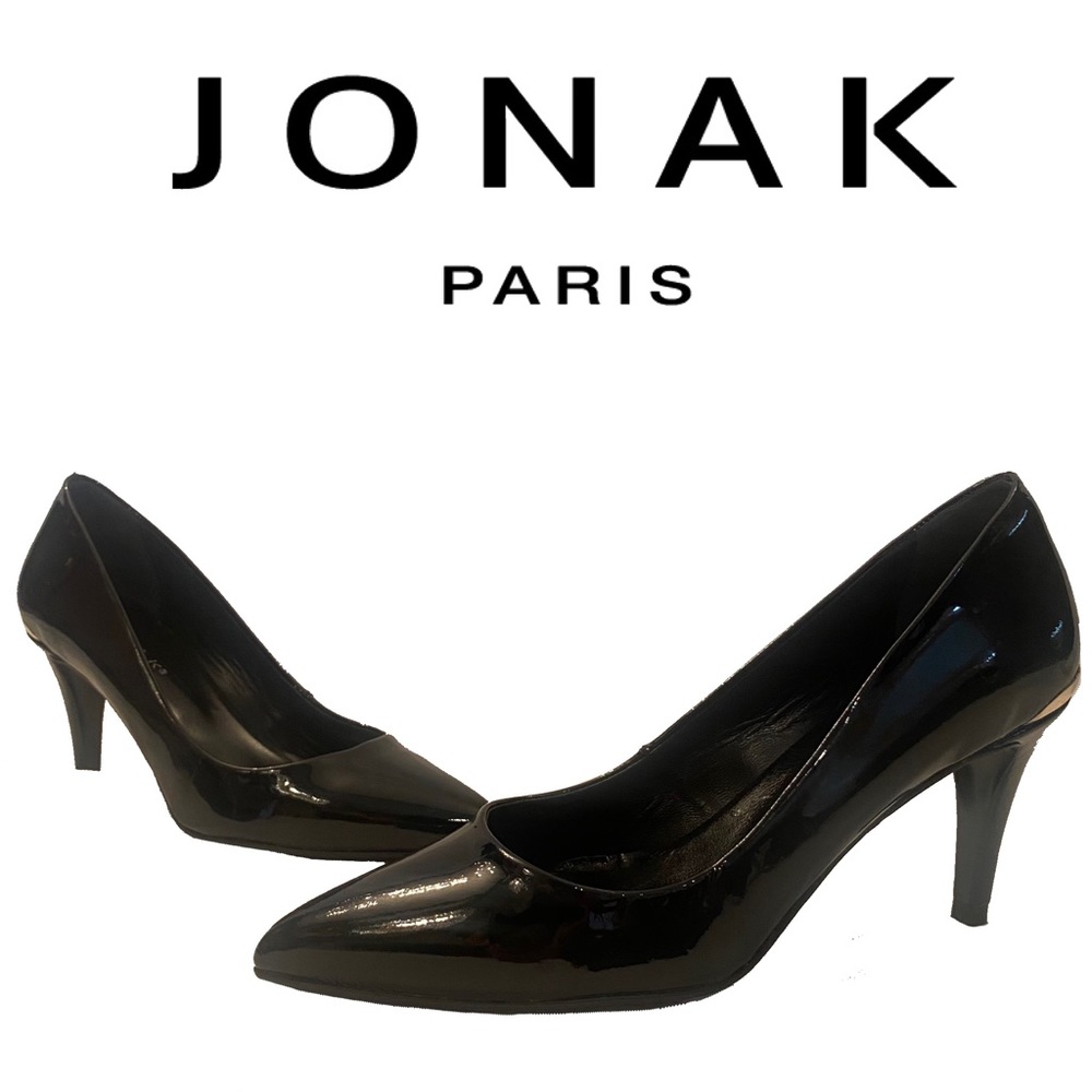 JONAK Paris black patent leather pumps